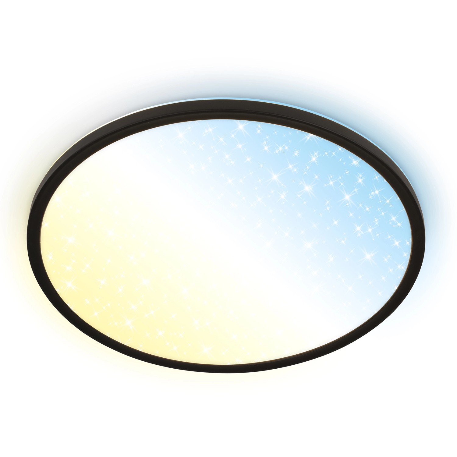 Brilo LED-Panel Slim Sternenhimmel Dimmbar CCT Schwarz 3,3 cm x Ø 37,5 cm