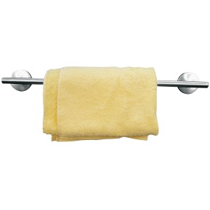 Fackelmann Badetuchhalter Fusion, chrom matt, 52 cm mit gelbem Handtuch.