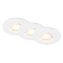 3er Set Briloner LED Einbaustrahler für Bad, IP44, warmweißes Licht, weiße Blende.