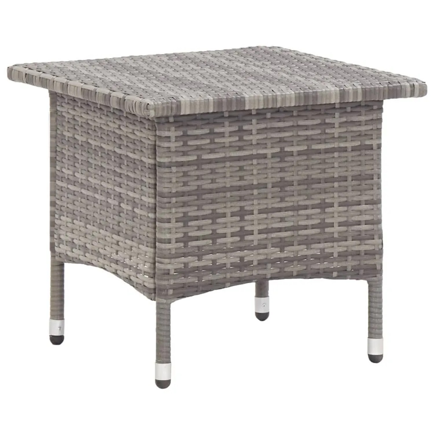 Furnicato Beistelltisch Grau 50x50x47 Cm Poly Rattan