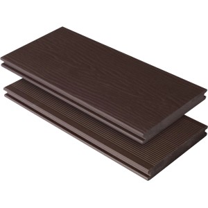 Kovalex WPC Terrassendiele, massiv, schokobraun, mit Struktur, 100 cm Zuschnitt.