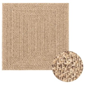 Quadratischer, beiger Outdoor-Teppich in Jute-Optik, 120x120 cm, vidaXL ZIZUR.