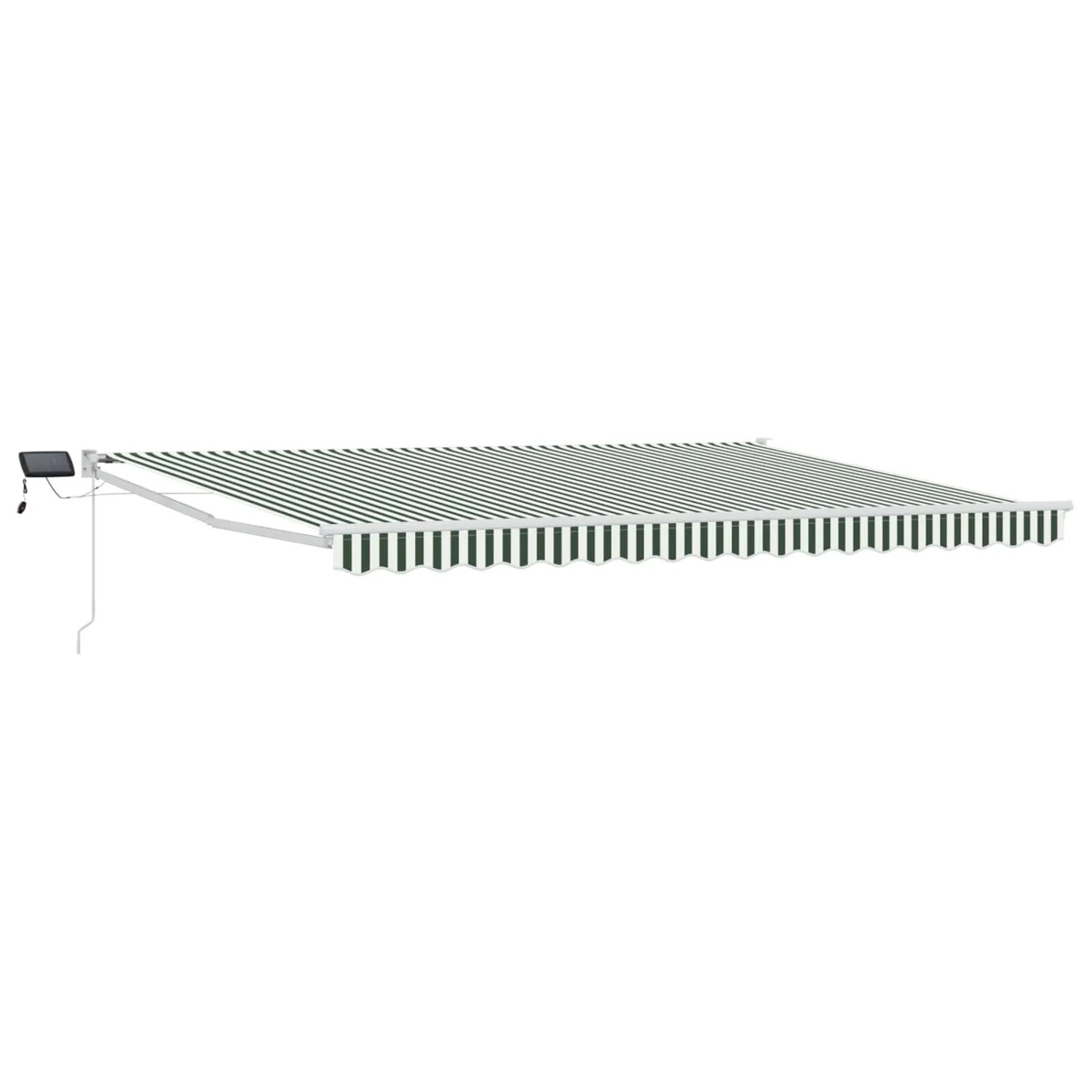 vidaXL Manuelle Gelenkarmmarkise mit LEDs Grün und Weiß 4,5 x 3 m 3419321