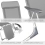 Tectake Aluminium Gartenstuhl, grau, klappbar. Verstellbare Rückenlehne, Kopfpolster, Armlehnen, rutschfeste Füße.