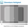 Dimmbare Helligkeit des Aica Sanitär Badspiegels mit LED Beleuchtung.