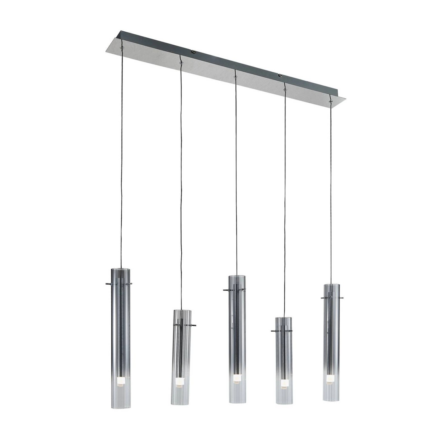 Lucande LED Pendelleuchte Korvitha 10020072 Dimmbar Modern in Alu aus Glas günstig online kaufen