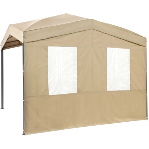 tepro Seitenteil-Set Marabo Taupe: 1 geschlossenes Seitenteil, 1 mit 2 Fenstern für Pavillon.