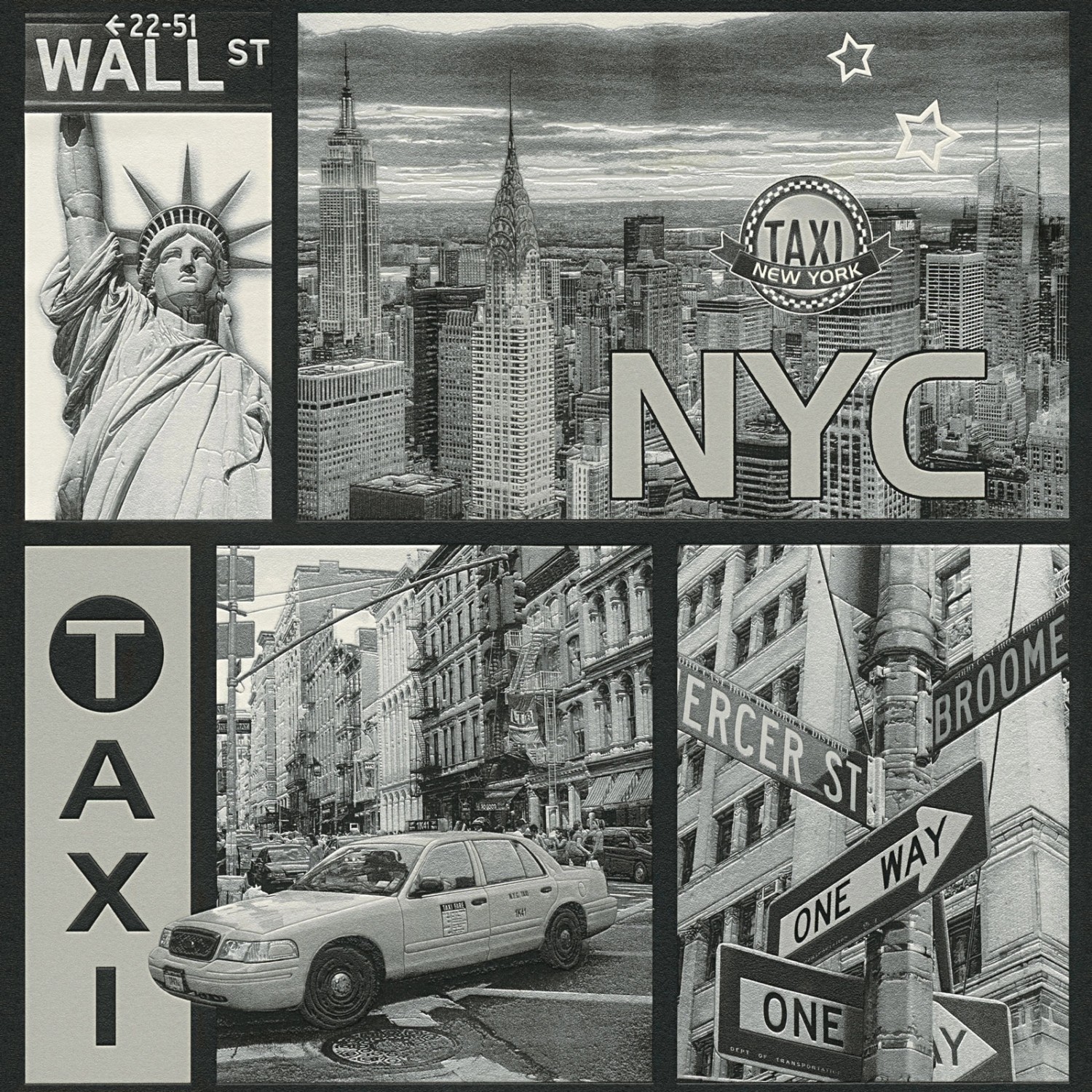 Bricoflor Coole Tapete für Teenager Papier Wandtapete New York in Schwarz Weiß Kindertapete mit Skyline Ideal für Jugendzimmer