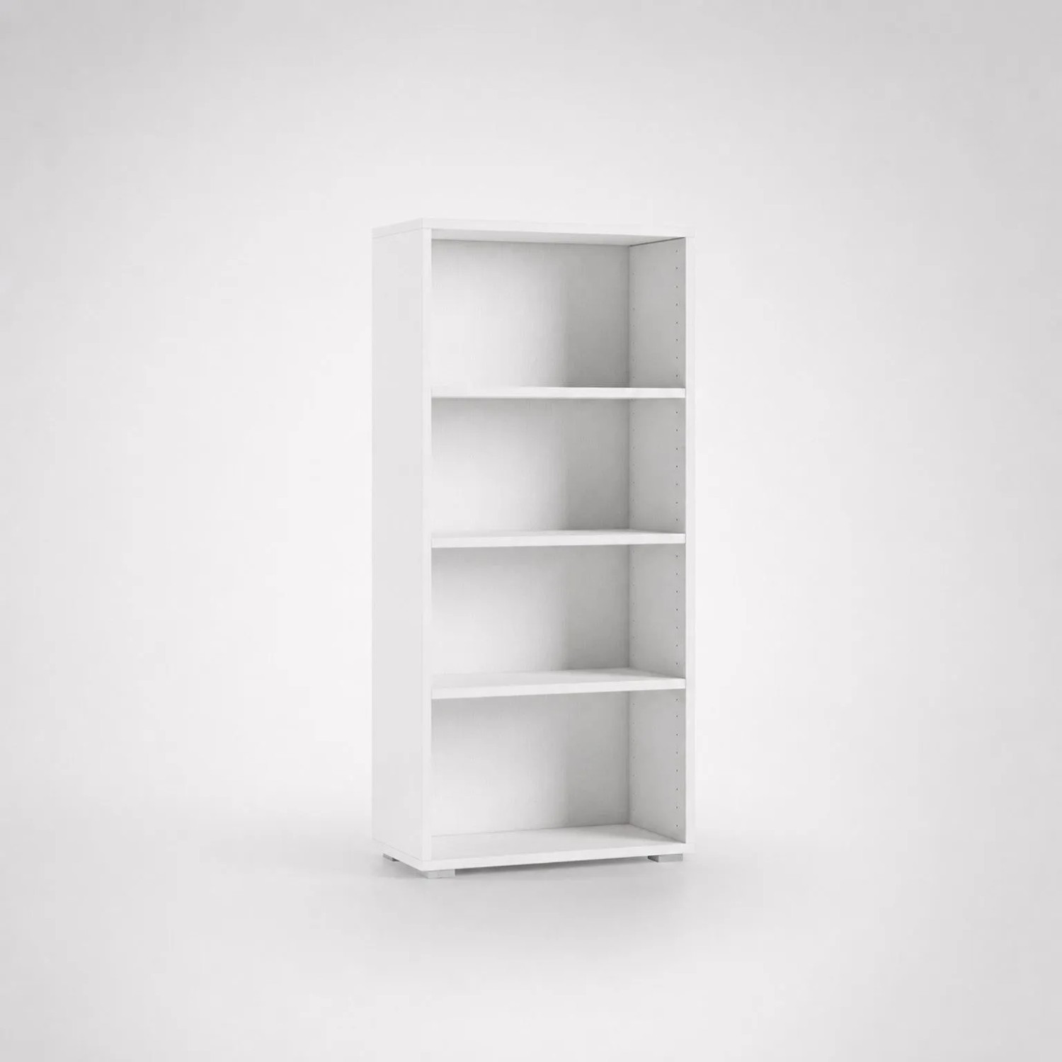 The White Stone Platzsparendes Weißes Bücherregal 3 Verstellbare Regale  Modernes Bücherregal  60x30x130 cm