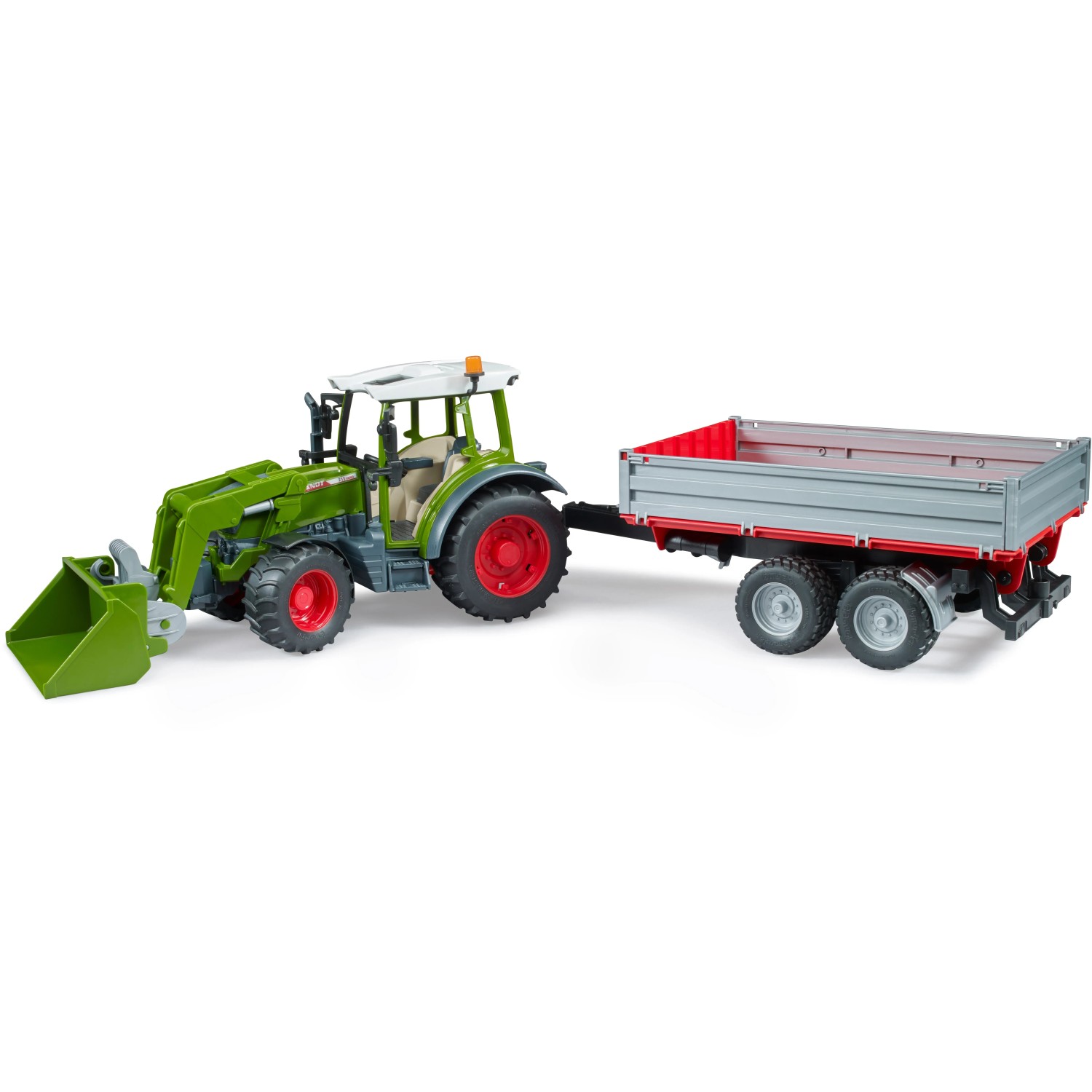 bruder spielzeug traktor mit anhänger Bruder Miniatur-Traktor Fendt Vario 211 mit Frontlader u. Bordwandanh