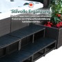 Braune Rattantreppe für Whirlpool, 2-stufig, passend zur Randmöbel-Kollektion.