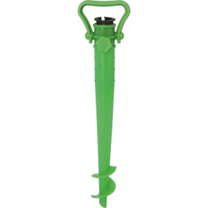 Grüner Schirmständer Chacas, versenkbarer Erdanker für Sonnenschirme bis 25mm Stockdurchmesser.