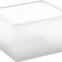 Transparente Aufbewahrungsbox C Cube mit Deckel, ideal zum Verstauen und Stapeln.
