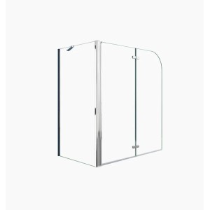 Duschparadies Badewannenaufsatz Badewannenfaltwand 2tlg Faltwand 110x140cm Duschabtrennung Duschwand mit 80cm Seitewand