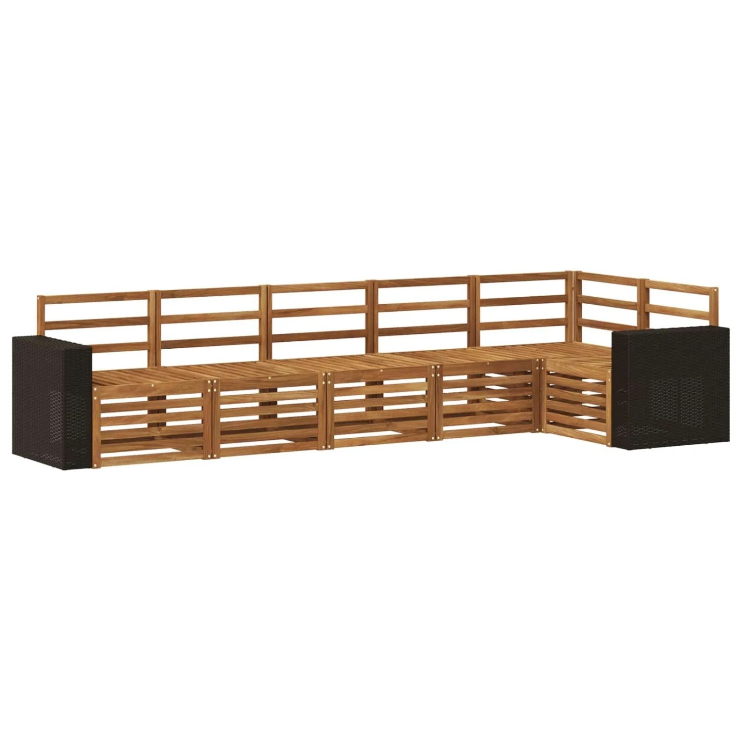 vidaXL Ecksofa Set 6 Stk Natur Massivholz Akazie 3384420