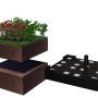WaterUps Systemkomponenten: Pflanzkasten mit Perlit, Wasserspeicher und Verteilerplatte für Hochbeete.