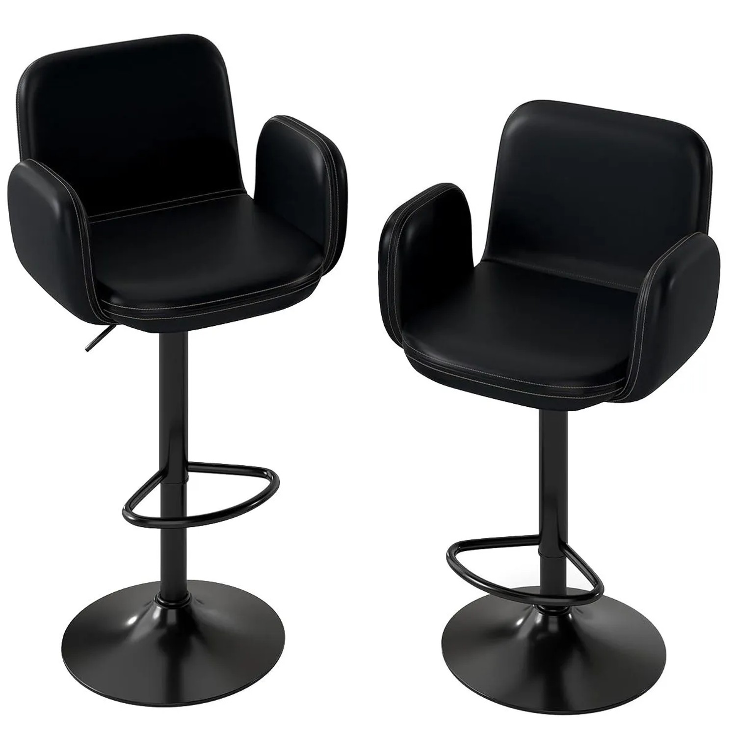 Costway Barhocker 2er Set Drehbar mit Armlehne Schwarz