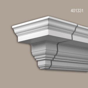 Weißes PROFHOME Stirnelement 401331 für Fassaden, 30,8x30,8x29,7 cm.