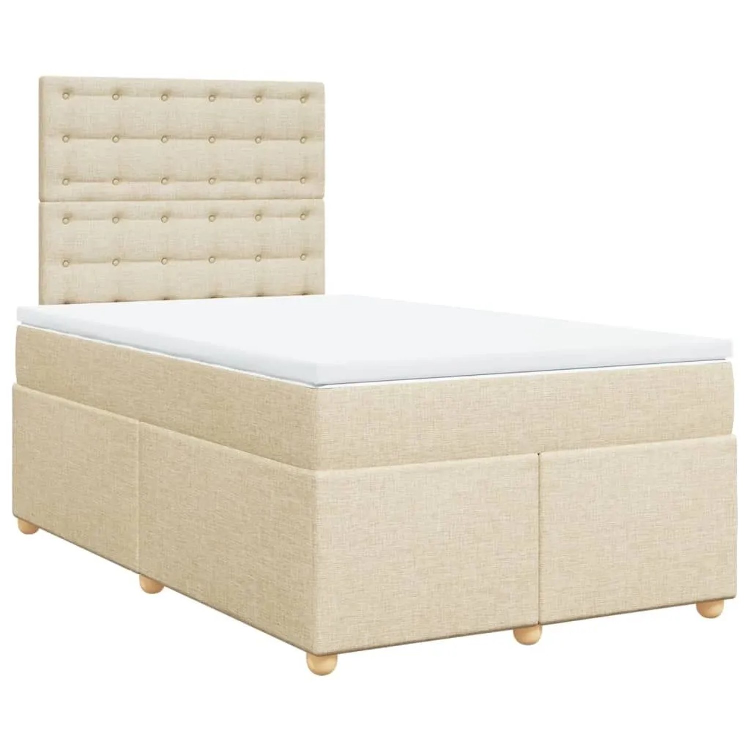 vidaXL Boxspringbett mit Matratze Creme 120x200 cm Stoff 3293566 günstig online kaufen