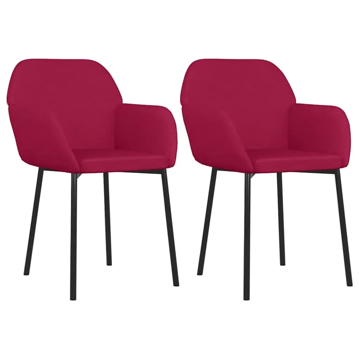 vidaXL Esszimmerstühle 2 Stk Weinrot Samt 344706
