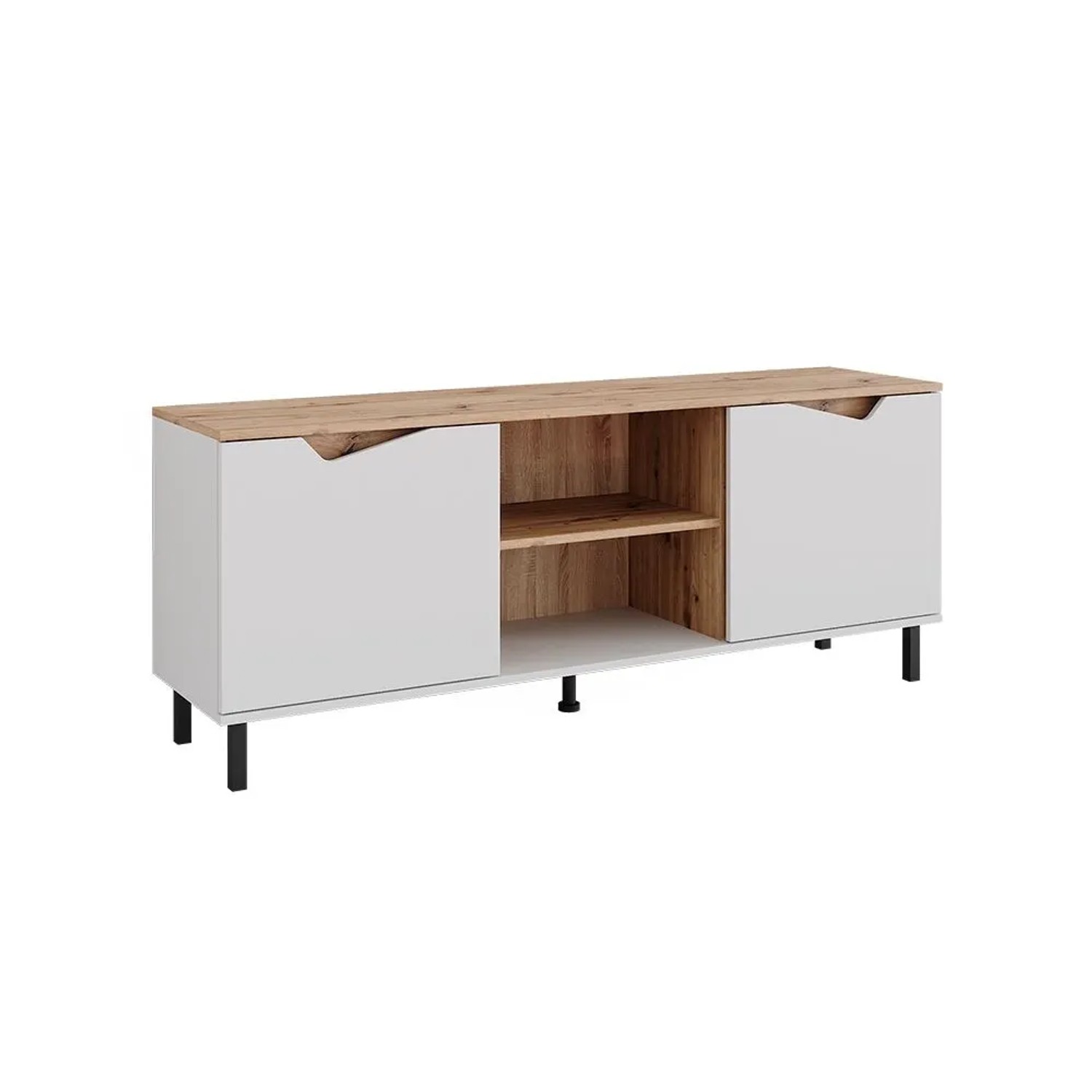 Vicco Lowboard Marelle Weiß Artisan 150 x 60 mit 2 Türen Art Nr 57837