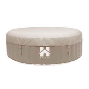 Home Deluxe Outdoor Whirlpool SPLASH für bis zu 6 Personen Beige inkl. Abdeckung