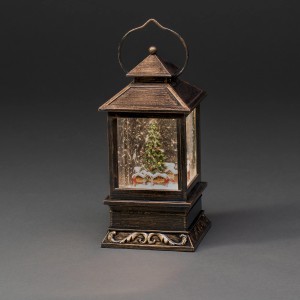 Konstsmide LED Schneelaterne Weihnachtsmarkt mit warmweißer LED für Innen.