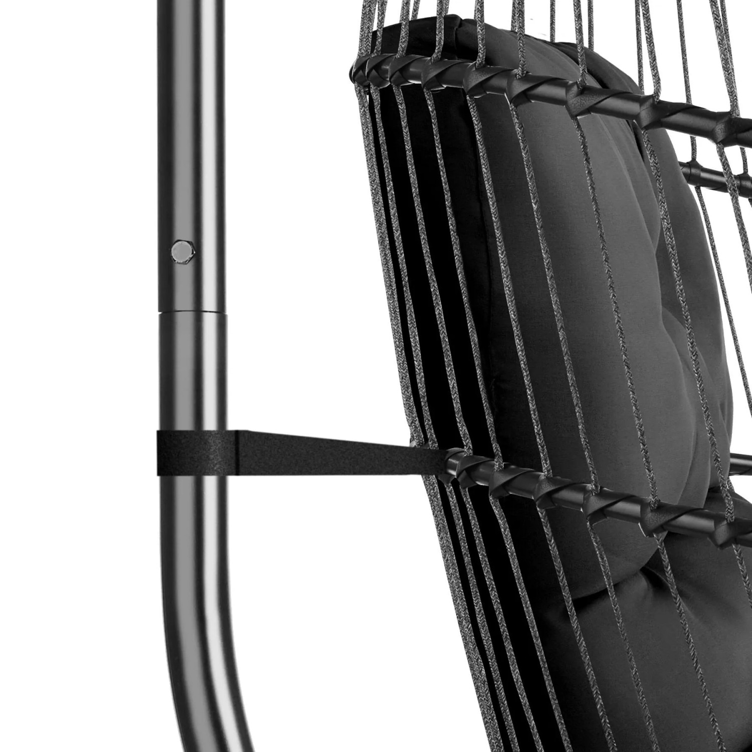 Tectake Hängesessel Ariane Mit Extra Dickem Sitz  und Kopfkissen Stabil  Bodenschonend und Faltbar  107 x 98 x 202 cm Dunkelgrau_10