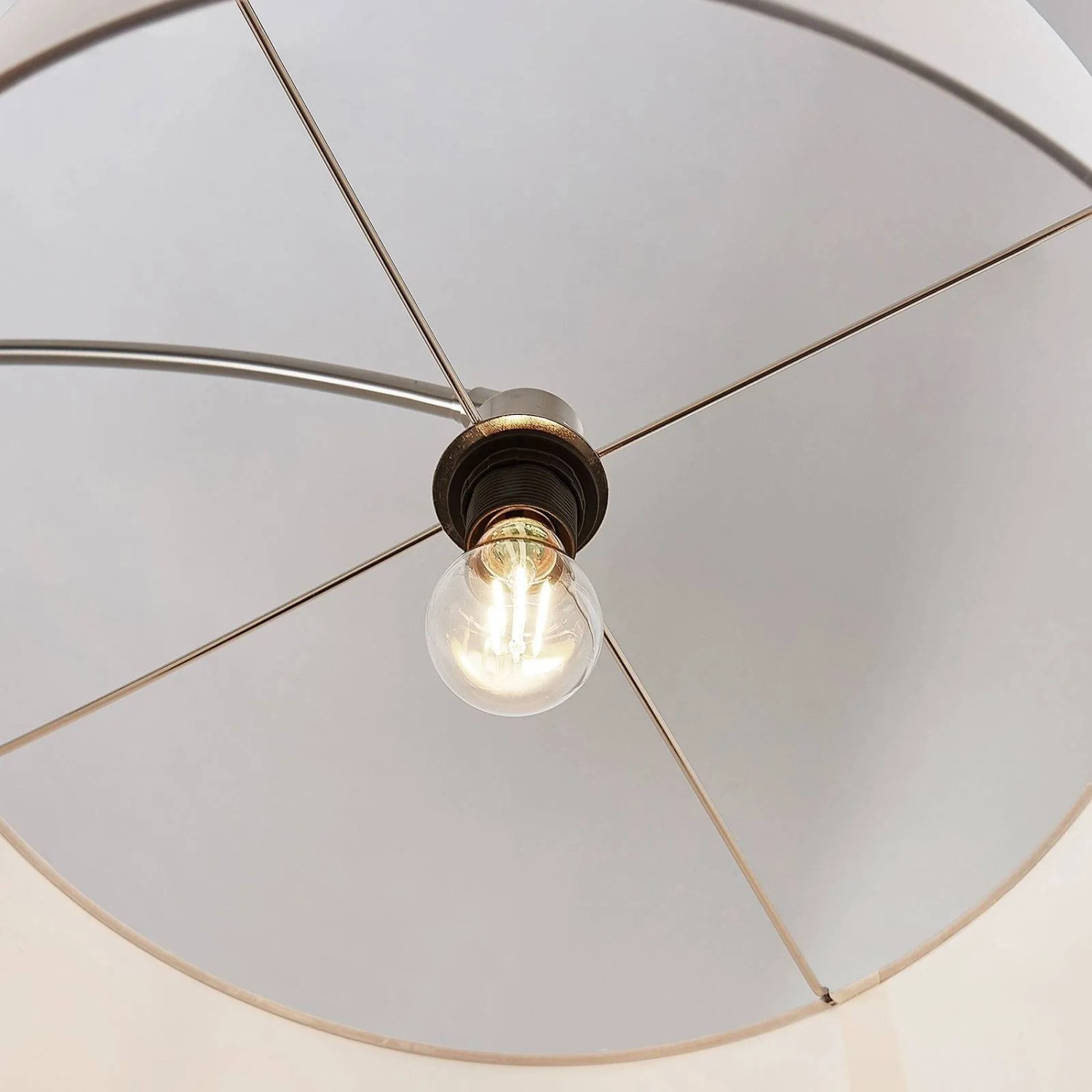 Lindby Stehlampe Bogenleuchte Belinda 9624578 Modern in Weiß aus Textil 1-flammig E27 Wohnzimmerleuchte_8