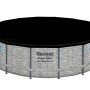 Bestway Stahlrahmenpool Set Power Steel Swim Vista, Ø 488 cm, grau, mit Abdeckplane.