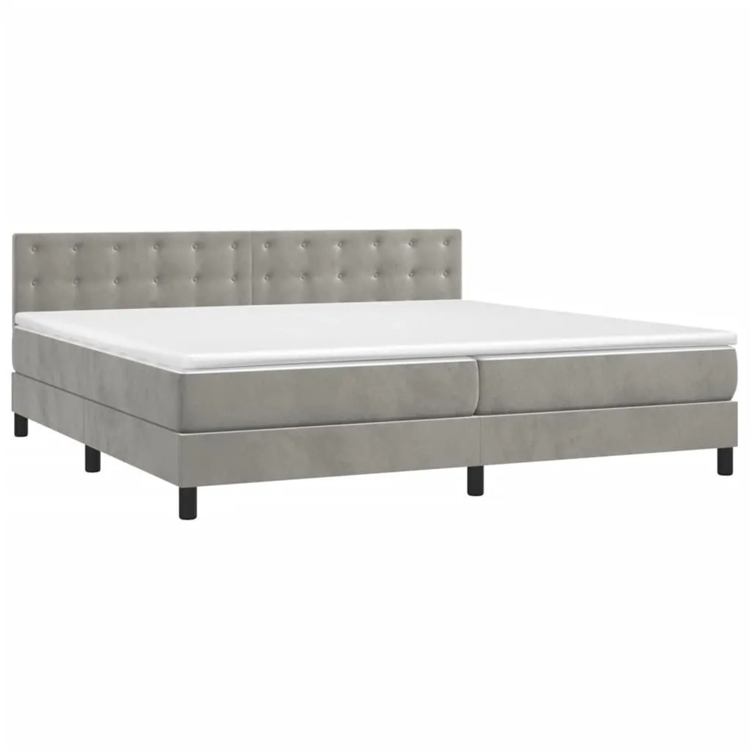 vidaXL Boxspringbett mit Matratze Hellgrau 200x200 cm Samt 3141563 günstig online kaufen