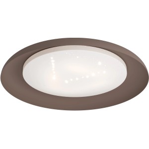 Moderne Eglo LED-Deckenleuchte Mokka-Weiß, Ø 46,5 cm mit Kristalleffekt für Wohnräume.
