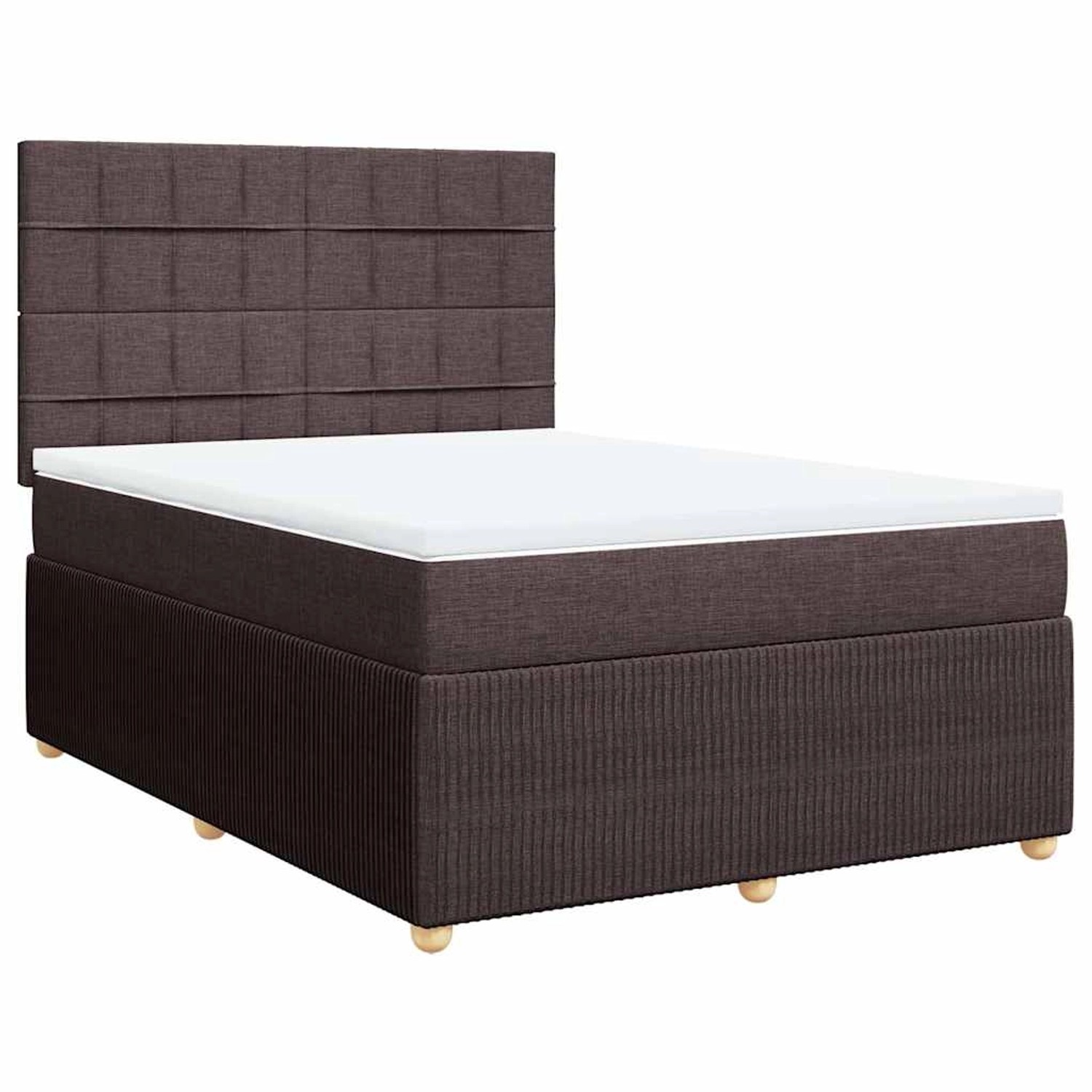 vidaXL Boxspringbett mit Matratze Dunkelbraun 140x190 cm Stoff 3292054 günstig online kaufen