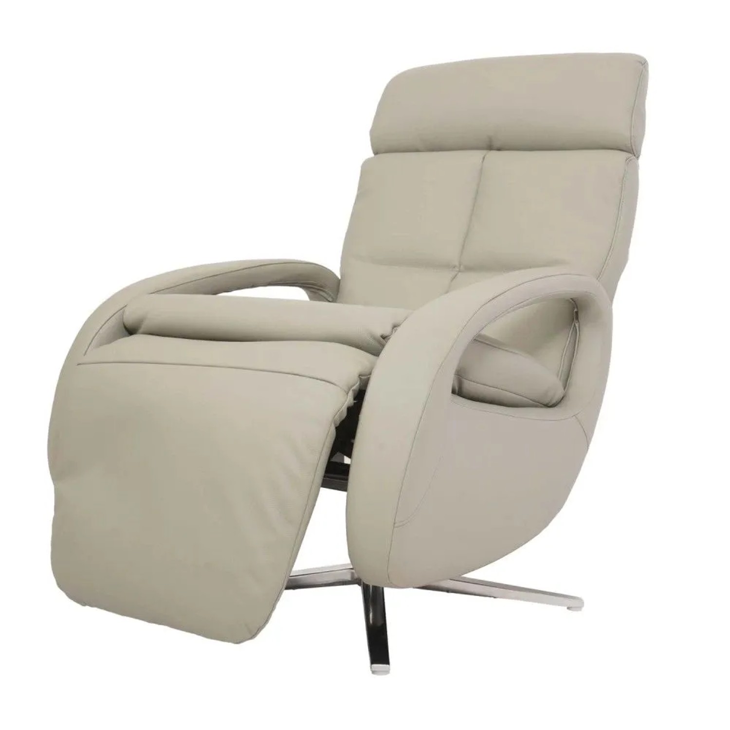 MCW Relaxsessel L11 Drehbar Voll-Leder Grau