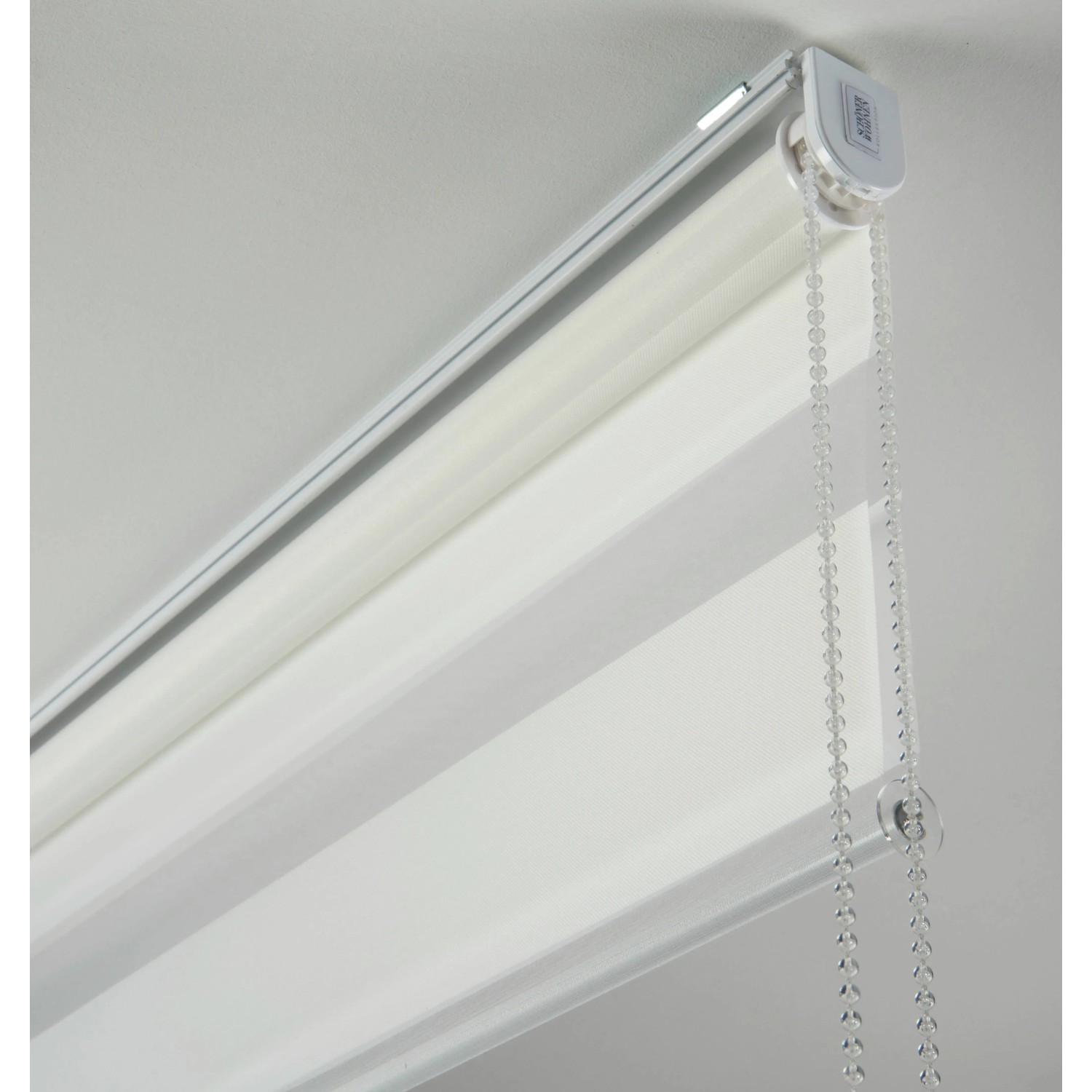 Schöner Wohnen Doppelrollo Tilda, 90x150 cm, Weiß. Lichtdurchlässiges Rollo mit Kettenzug.