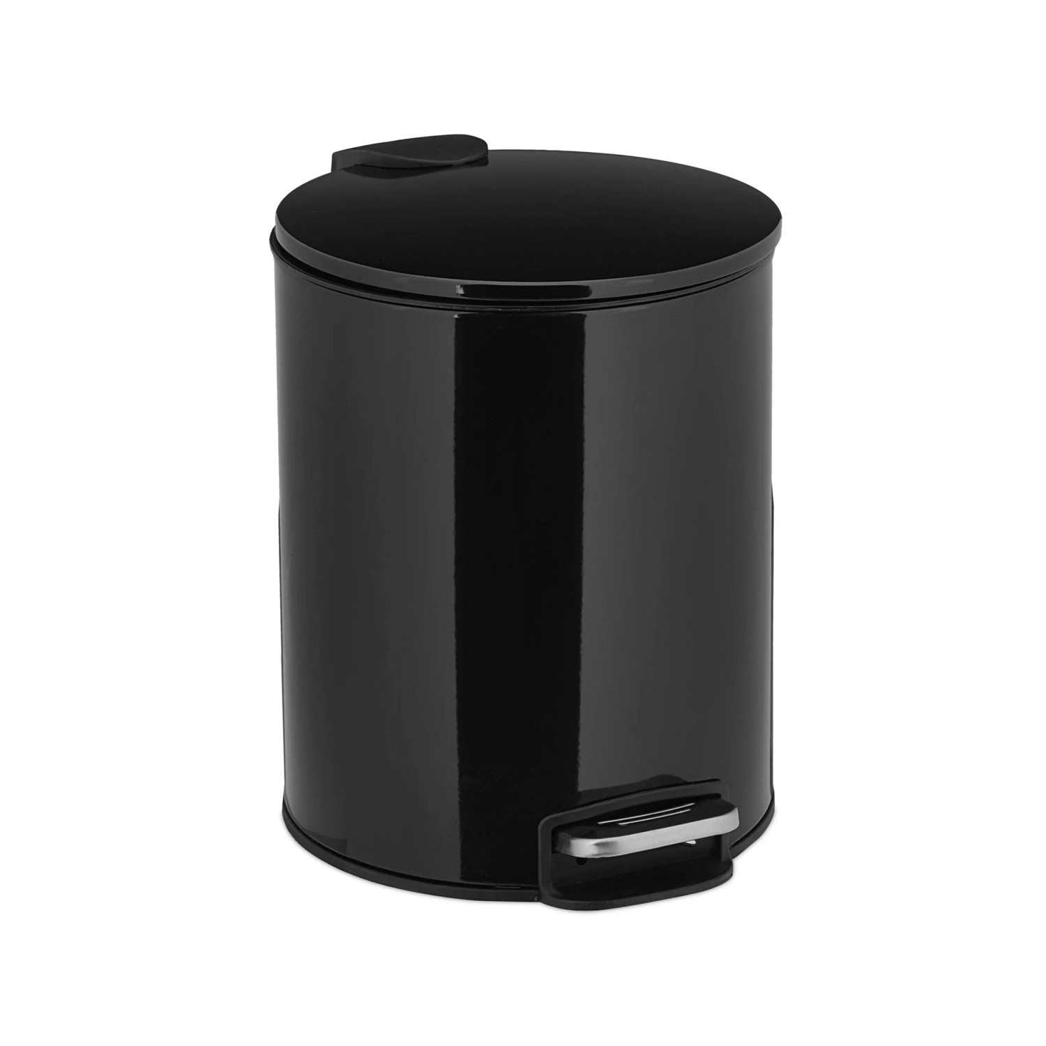 Relaxdays Kosmetikeimer Eisen Kunststoff Schwarz Treteimer Softclose 5, 26 cm x 20,5 cm x 24 cm 0,9 kg