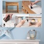 Anwendungsbeispiel: Möbel gestalten mit Rust-Oleum Kreidefarbe Wintergrau. DIY-Projekt mit Möbellack.