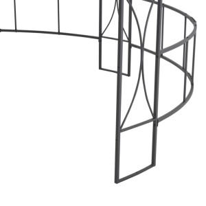 Detailansicht des runden, weißen vidaXL Pavillons (300x290 cm) mit dekorativen Elementen.