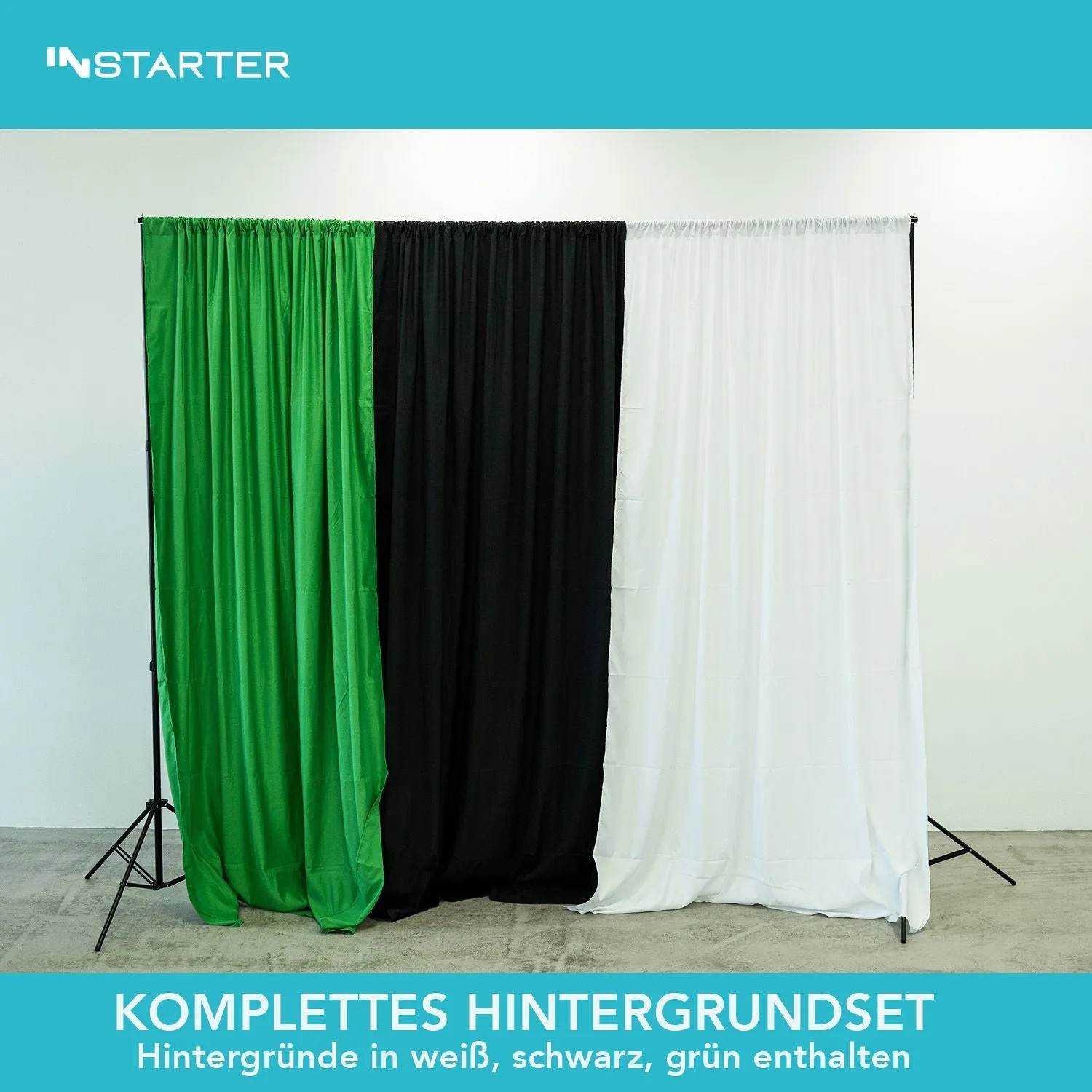 Instarter Hintergrundsystem 155-305Cm Fotohintergrund Fotostudio Green Screen_3