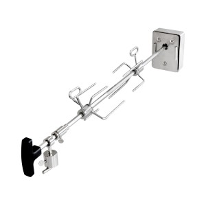 Taino Drehspieß Platinum Black, Universal-Grillspieß mit Motor und Fleischgabeln für Gasgrills.