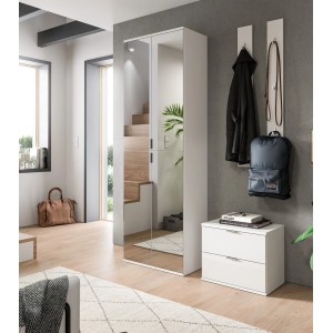 Inn.Furn Garderoben-Set 4-teilig in Weiß Hochglanz 128 cm SystemX