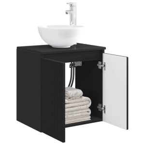 vidaXL Wandmontierte Waschtisch Schwarz 49,5 x 35 x 63 cm 890383