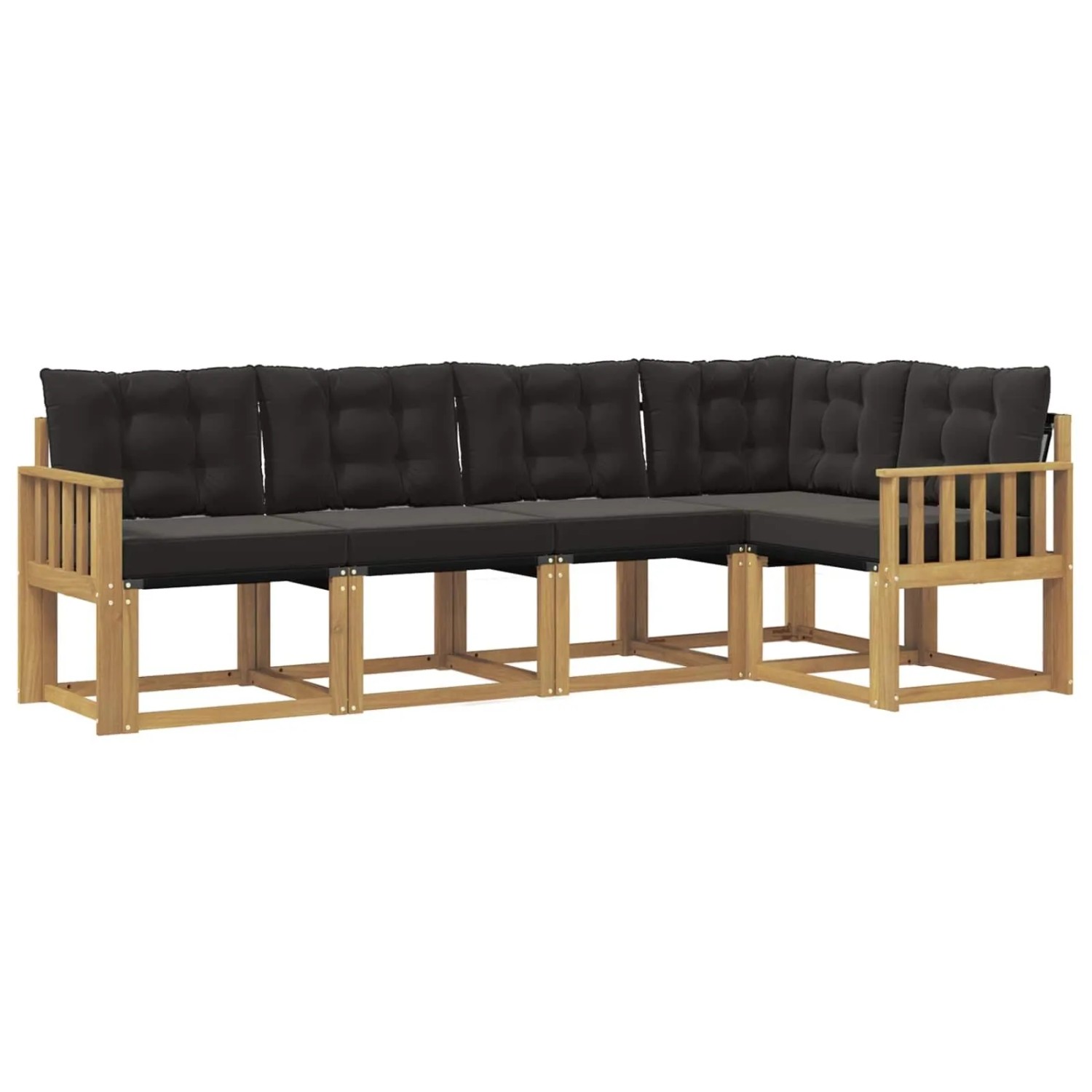 vidaXL Outdoor-Sofagarnitur mit Kissen 5-Tlg Weiß und Schwarz 3389474