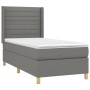 Dunkelgraues vidaXL Boxspringbett 80x200 cm mit Matratze und Kopfteil.
