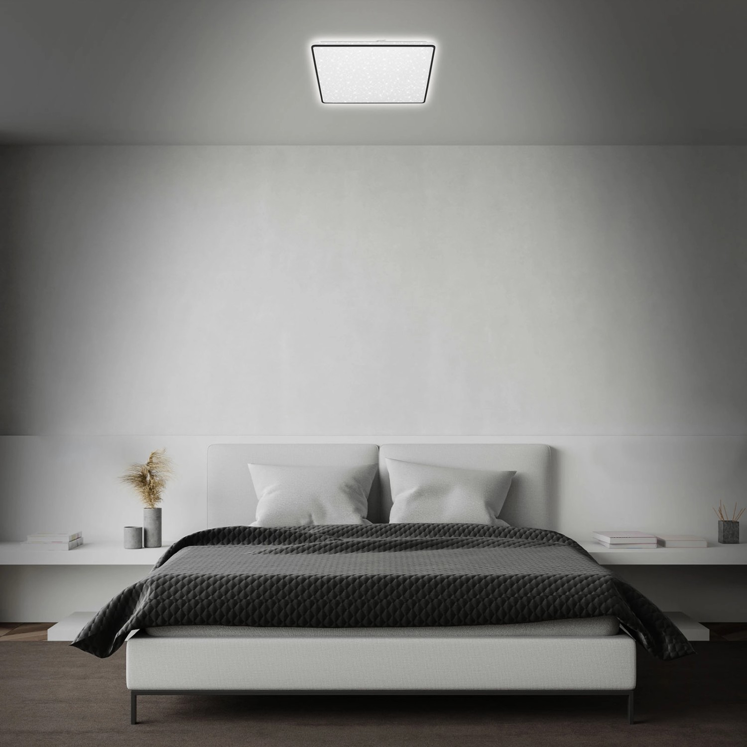 Brilo LED-Deckenleuchte Lino Schwarz 24 W