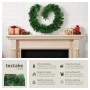 Tectake Weihnachtsgirlande mit Tannenzapfen und Beeren, rot und grün, als festliche Weihnachtsdekoration.