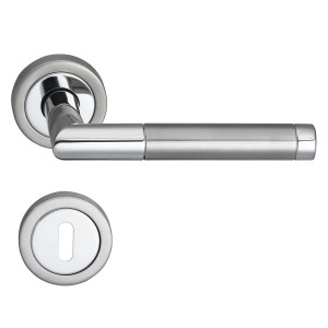 MeinTürgriff Drückergarnitur Nizza Edelstahl/Chrom Türgriff Türdrücker Rosettengarnitur BB