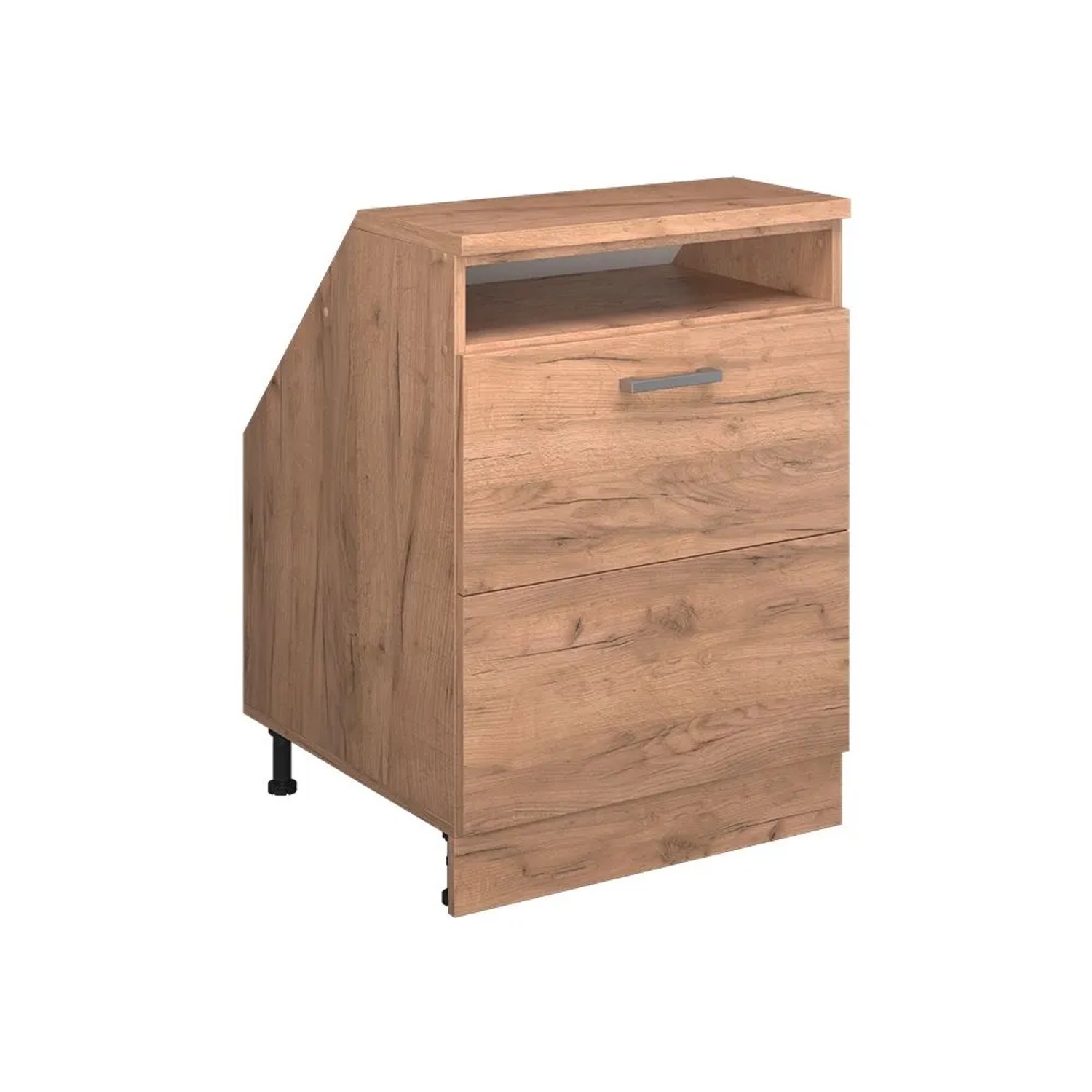 Vicco Küchenschrank für Dachschrägen R-Line Goldkraft Eiche 60 x 82 mit 2 Schubladen Schrankkorpus 60 cm Tiefe Art Nr 60533