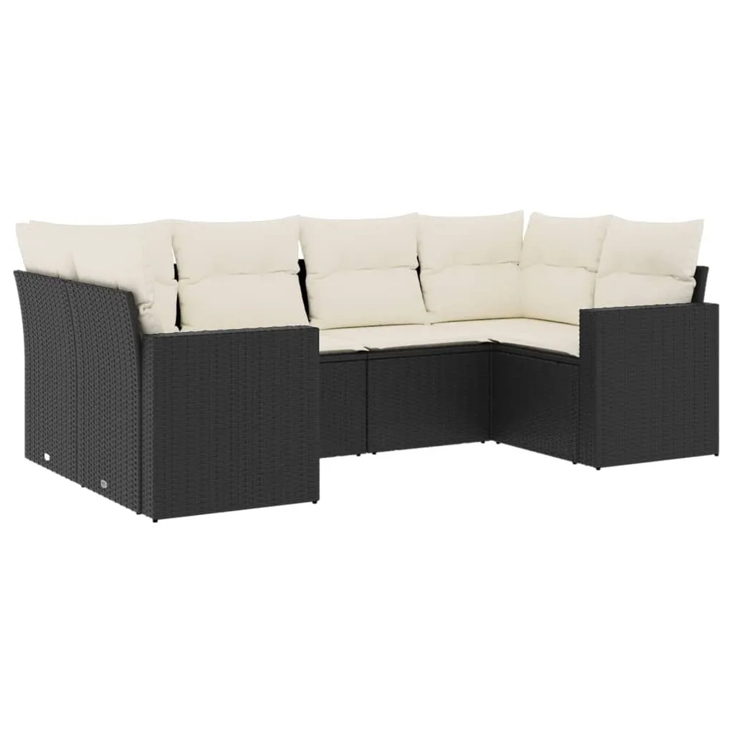 vidaXL 6-Tlg Garten-Sofagarnitur mit Kissen Schwarz Poly Rattan 3251713 günstig online kaufen