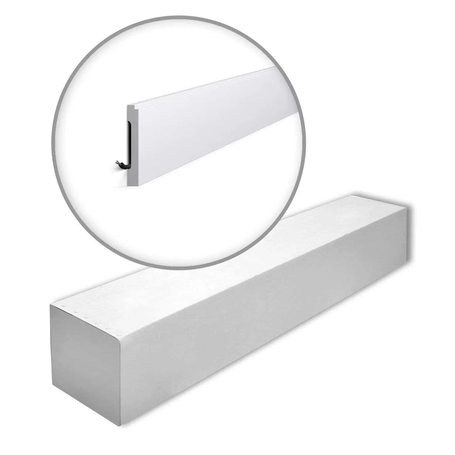 Thumbnail - NOEL & MARQUET NMC FD1-Box WALLSTYL Sockelleisten 1 Karton Set mit 15 Stuckleisten 30 m Weiß